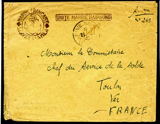 Lettre originaire de l'UNité Marine Haiphong