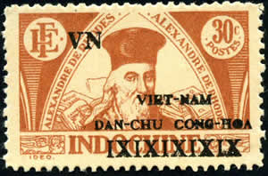 30 cts Rhodes surcharge décalée