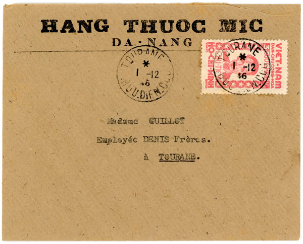 hao Ho Chi Minh sur lettre commerciale De Tourane