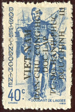 40cts Doudard de Lagrée surchargé