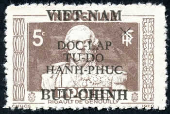 5 cts Rigault surchargé