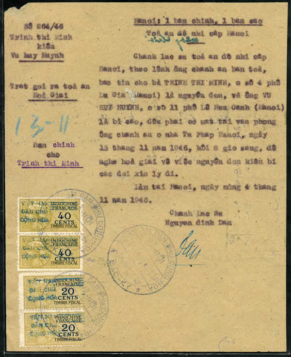 paire fiscaux 40 cts et 20 cts sur document