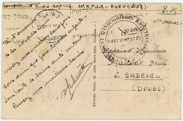 CP Regiment indochinois rapatriable