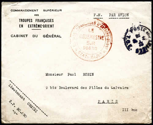 Lettre du cabinet du général Valluy