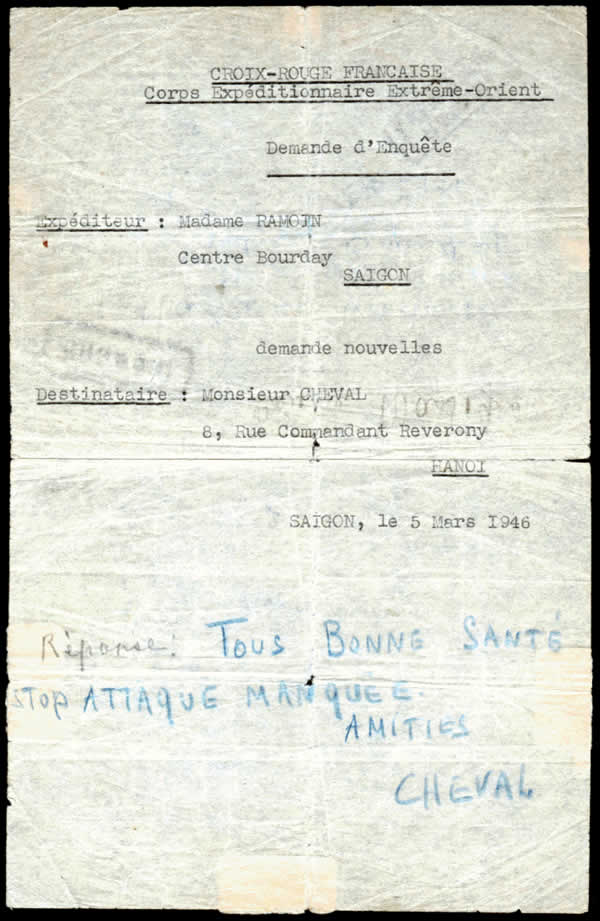 Message croix-rouge sur papier libre