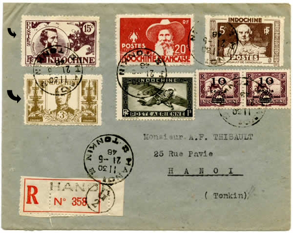 Non-émis sur lettre d'Indochine