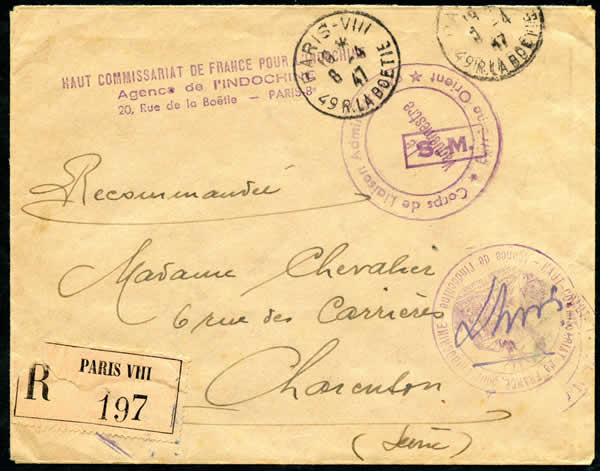 Lettre de l'Agence de l'Indochine