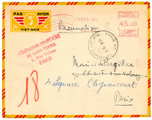 Aérogramme officiel vietnamien  consacré à l'éducation physique 1948