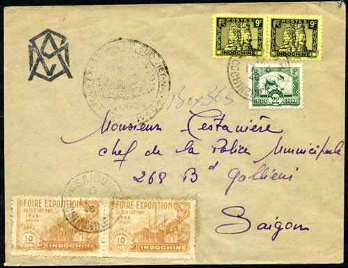 Vignette de la Foire oblitérées sur lettre