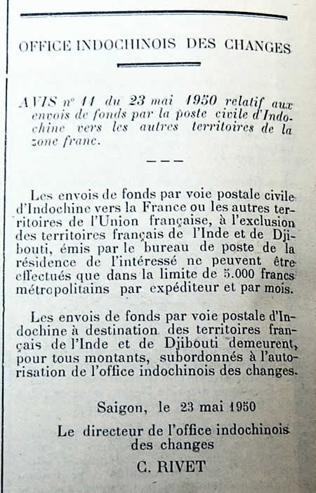 Limitation du transfert de piastres