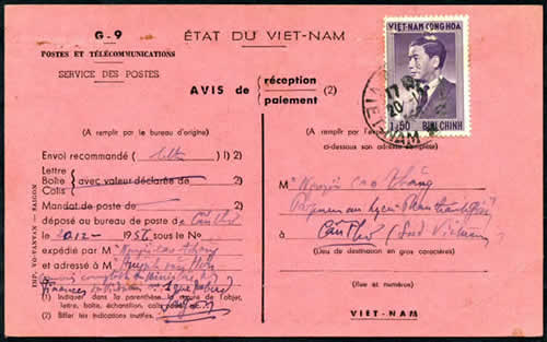 Avis de réception Eta du Vietnam