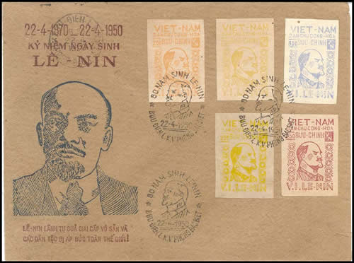 Vignettes lenine sur enveloppe