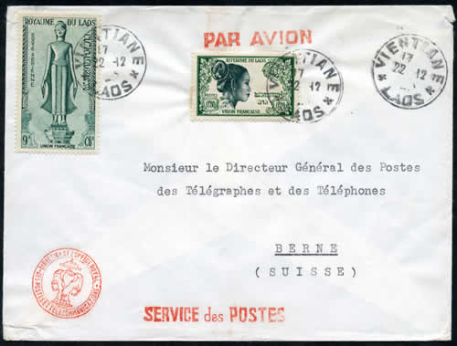 Lettre pour Berne du service des Postes