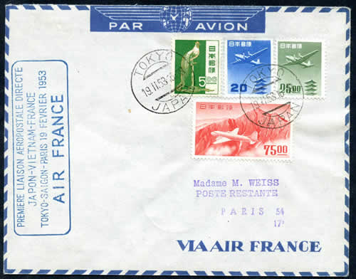 1er vol Tokyo saigon Paris