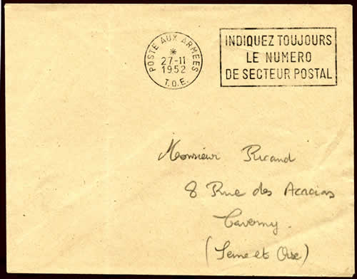 OMEC indiquez toujours le numéro de Secteur Postal