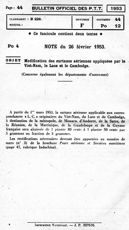 Surtaxe avion 1er mars 53