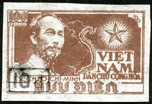 Surcharge de 1956 10d sur 100d brun