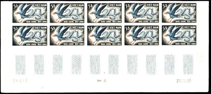 Bloc du 5$ Phenix avec coin daté 1955