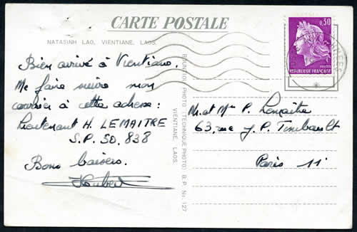 Oblitération mécanique de Vientiane