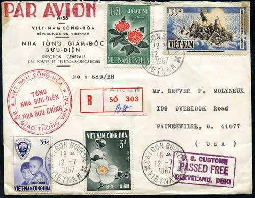 Timbres Operation Fraternite sur lettre
