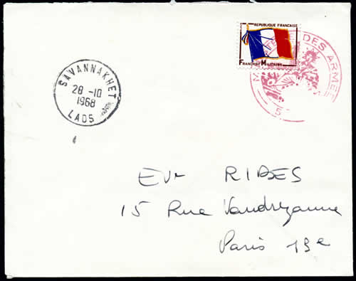 Lettre militaire française de Savanaket