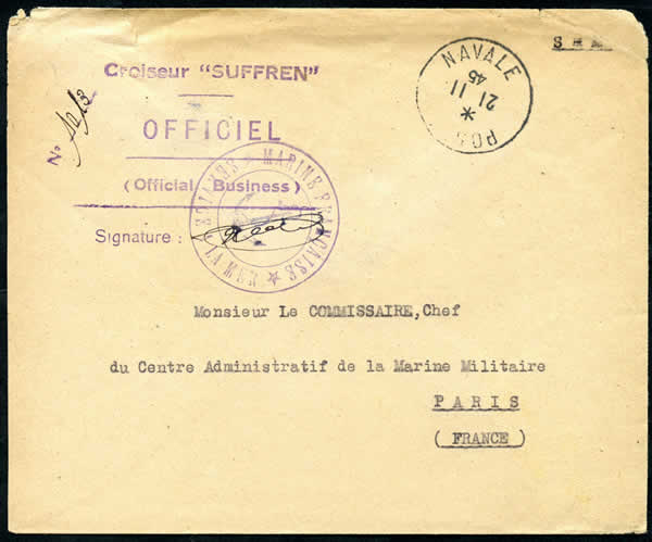 Lettre du Suffren 21/11/45