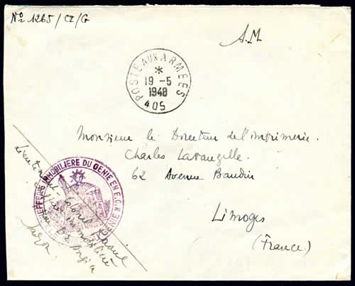 BPM 405 le A de l'annexe a été gratté (cachet disymétrique