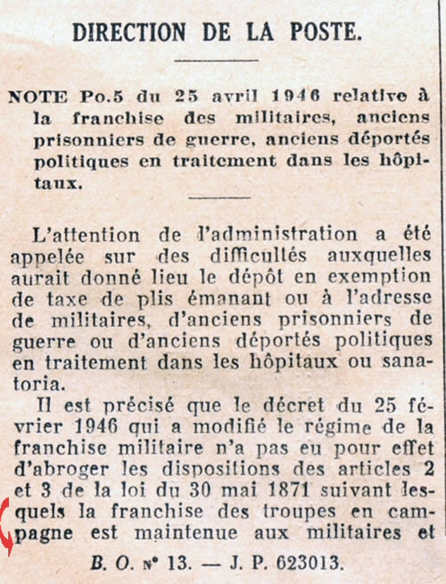 Note PTT sur les rapatriés sanitaires