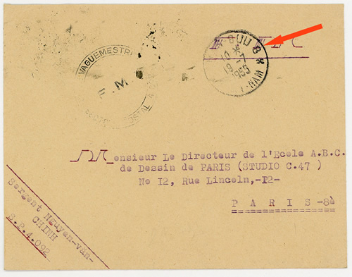 Cacaht militaire Quan Buu 8 sur lettre pour Paris
