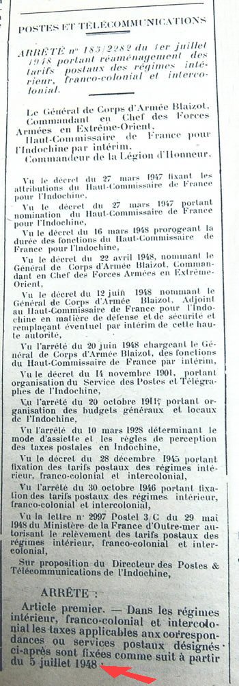 Tarif 1er juillet 48