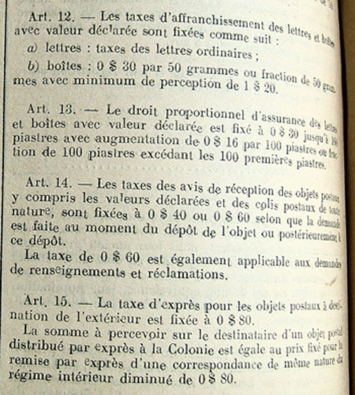 Tarif international avril 1942