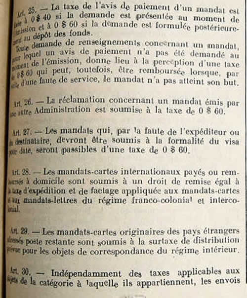 Tarif international avril 1942