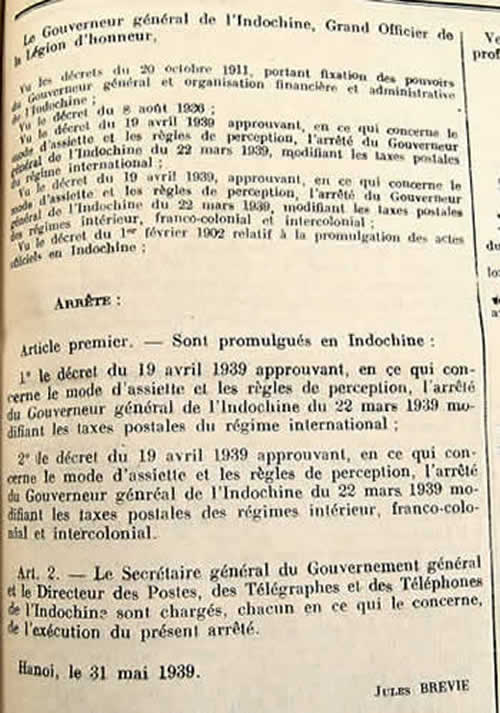 Tarif 1939 extrait 1