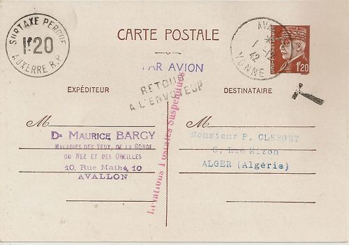 Carte destinée au Maroc mais utilisée pour l'Algérie