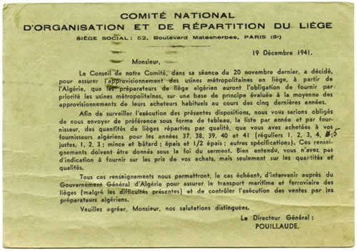 Repiquage relatif au liège