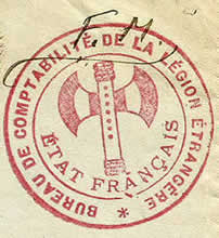 Cachet de vaguemestre avec francisque