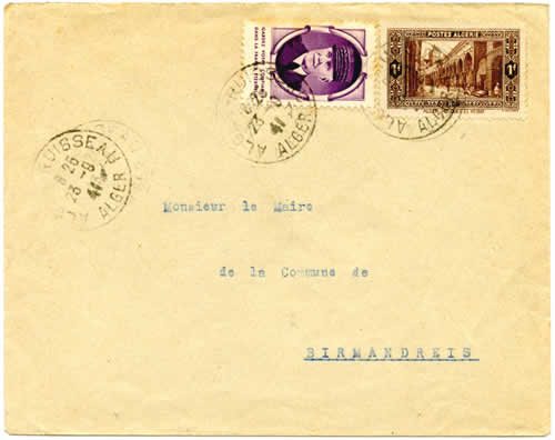 Vignette pétain sur lettre