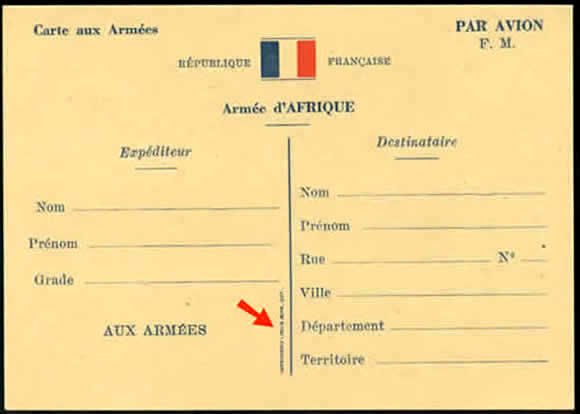 carte Armée d'Afrique imprimée à Gap
