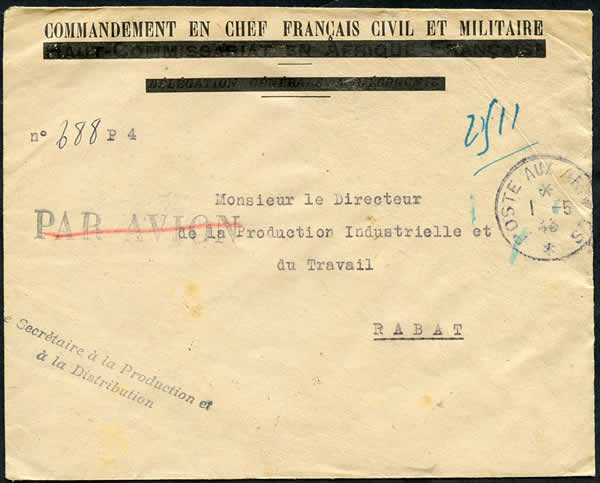 Lettre à entête caviardée