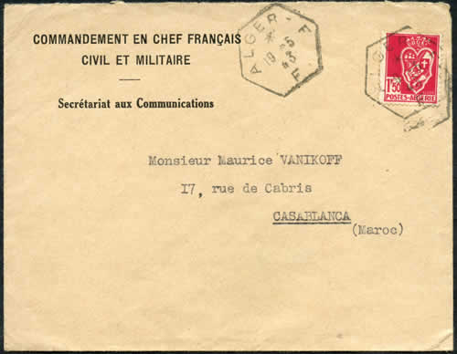 Lettre du Commandement en chef civil et militaire