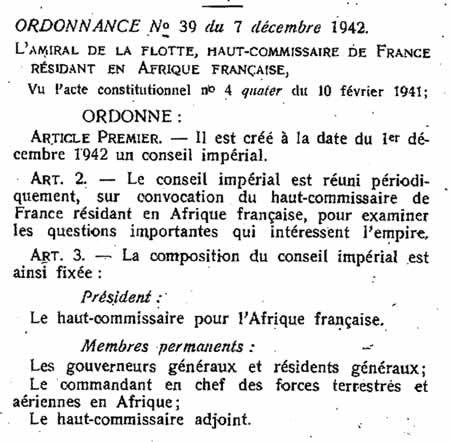 Création du Conseil Impérial