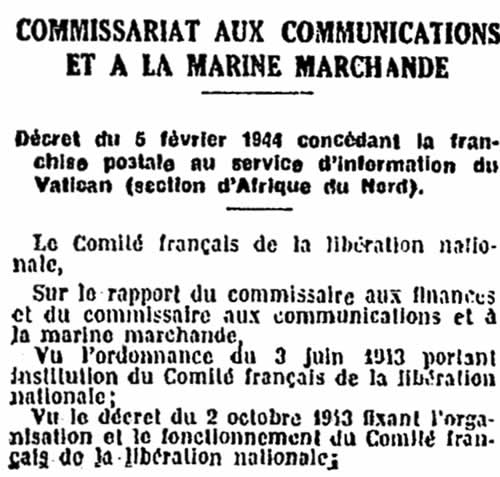 Franchise service du Vatican