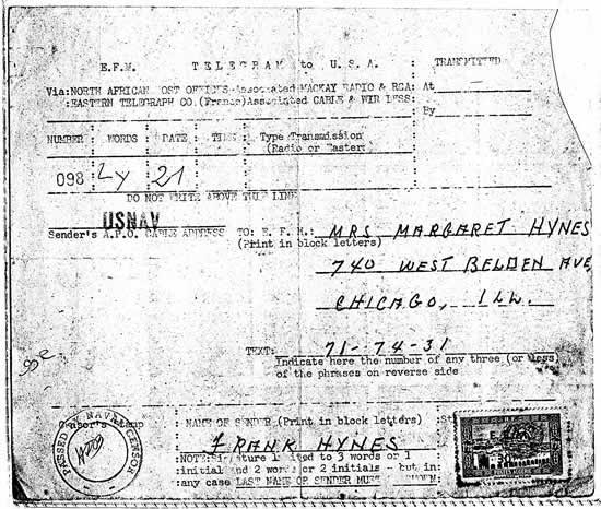 Télégramme provisoire