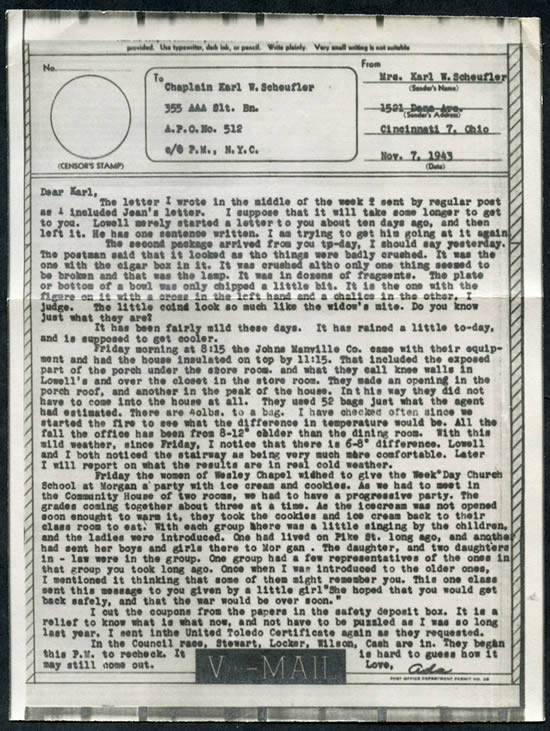 V-mail US vers Alger