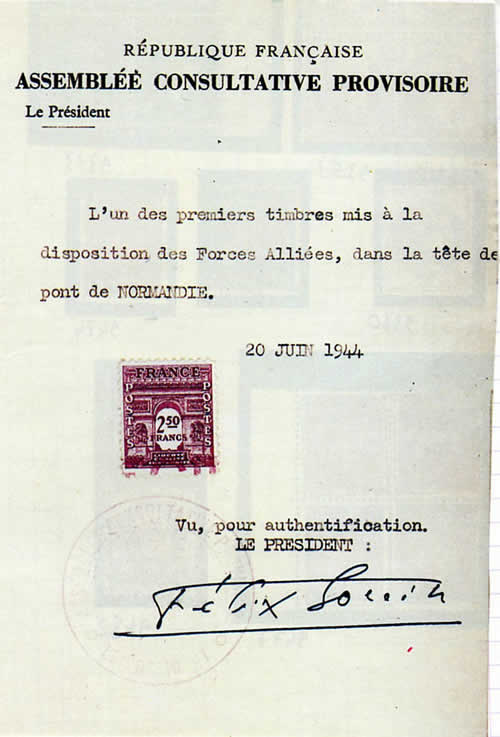 Timbre SPECIMEN Arc de Triomphe sur feuillet