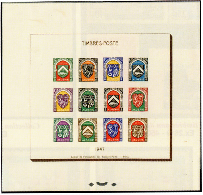 Epreuve collective des blasons d'Algérie 1947