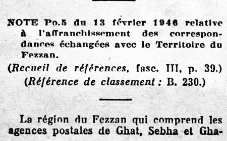 rattachement du Fezzan aux Territoires du Sud