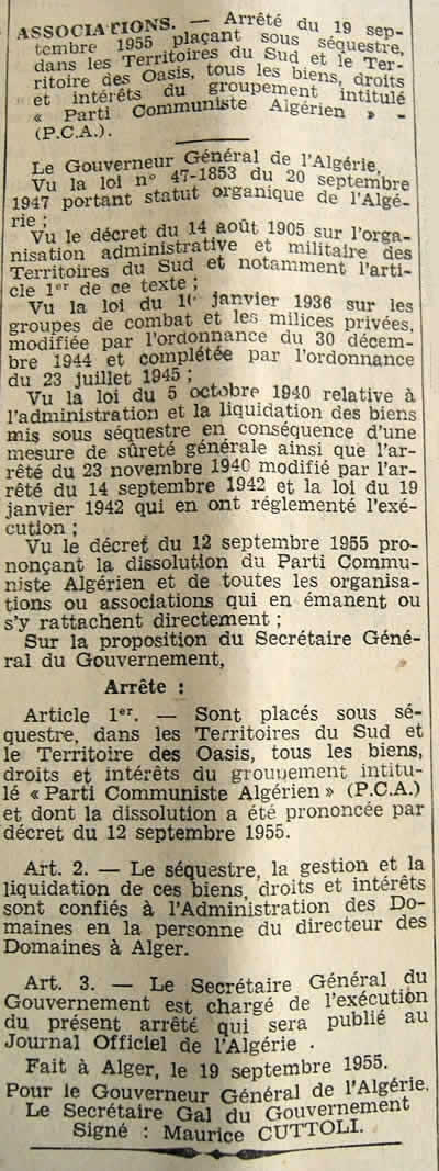 sequestres des biens du PCA