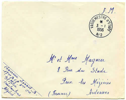 Lettre en franchise VE N°2