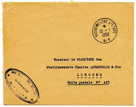 Lettre en franchise oblitérée VE N°1